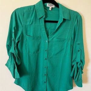 Express Women's Portofino Teal Button-Down Shirt